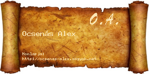 Ocsenás Alex névjegykártya